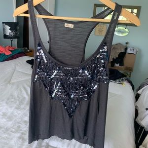 Hollister Dark Grey crop tank top